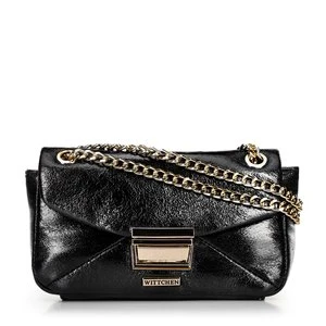 Minitorebka crossbody z połyskującej ekoskóry czarna Wittchen