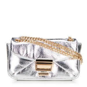 Minitorebka crossbody z połyskującej ekoskóry srebrna Wittchen