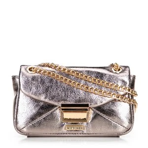 Minitorebka crossbody z połyskującej ekoskóry szara Wittchen