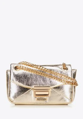 Minitorebka crossbody z połyskującej ekoskóry złota Wittchen