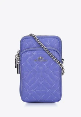 Minitorebka skórzana z kieszenią z przodu fioletowa Wittchen