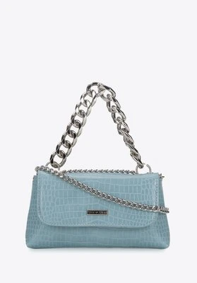Minitorebka z ekoskóry croco z dwoma łańcuchami jasnoniebieska Wittchen