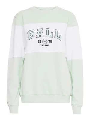Mintowy Sweter z Haftowanym Logo Ball