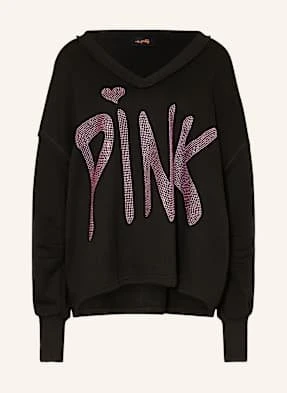 Miss Goodlife Bluza Nierozpinana Oversize Z Ozdobnymi Kamykami schwarz