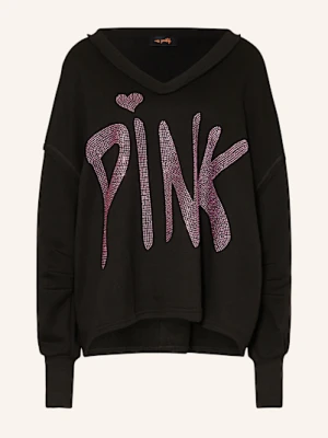 Miss Goodlife Bluza Nierozpinana Oversize Z Ozdobnymi Kamykami schwarz