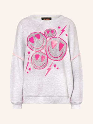 Miss Goodlife Bluza Nierozpinana Oversize Z Ozdobnymi Kamykami silber