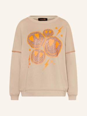 Miss Goodlife Bluza Nierozpinana Z Ozdobnymi Kamykami beige