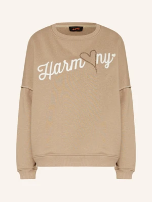 Miss Goodlife Bluza Nierozpinana Z Ozdobnymi Kamykami beige