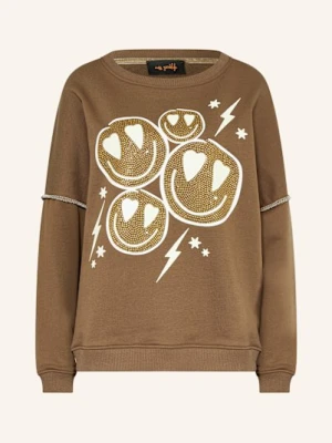 Miss Goodlife Bluza Nierozpinana Z Ozdobnymi Kamykami braun