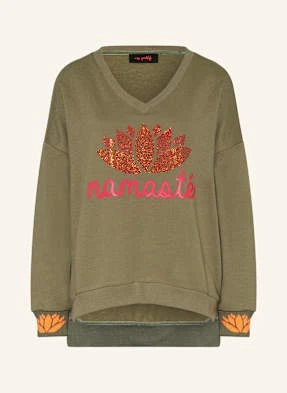 Miss Goodlife Bluza Nierozpinana Z Ozdobnymi Kamykami gruen