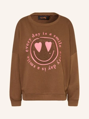 Miss Goodlife Bluza Oversize Z Kamyczkami Ozdobnymi braun