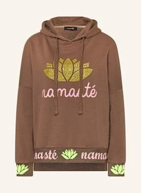 Miss Goodlife Bluza Z Kapturem Oversize Namaste Z Ozdobnymi Kamykami braun