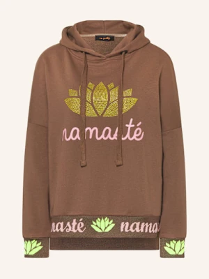 Miss Goodlife Bluza Z Kapturem Oversize Namaste Z Ozdobnymi Kamykami braun