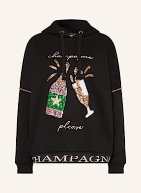 Miss Goodlife Bluza Z Kapturem Z Cekinami schwarz