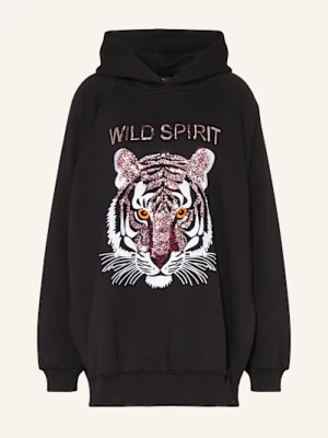 Miss Goodlife Bluza Z Kapturem Z Cekinami schwarz