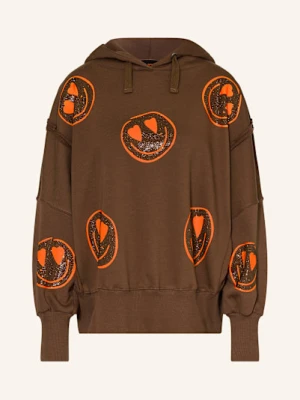 Miss Goodlife Bluza Z Kapturem Z Ozdobnymi Kamykami braun