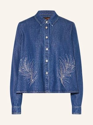 Miss Goodlife Bluzka Jeansowa Z Ozdobnymi Kamykami blau