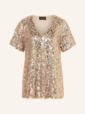 Miss Goodlife Bluzka Z Cekinami beige
