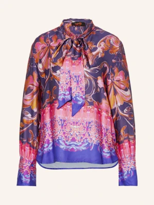 Miss Goodlife Bluzka Z Satyny Z Wiązaniem blau