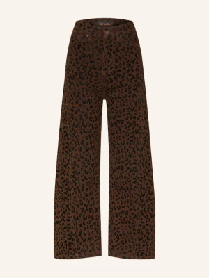 Miss Goodlife Jeansy Cropped Z Aksamitem braun 35 BRAUN