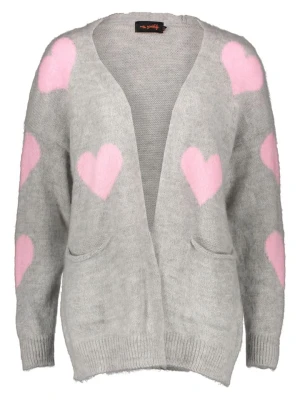 miss goodlife Kardigan "Hearts" w kolorze jasnoróżowo-szarym rozmiar: XL