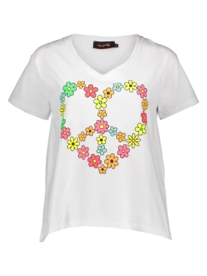 miss goodlife Koszulka "Heart Peace" w kolorze białym ze wzorem rozmiar: L