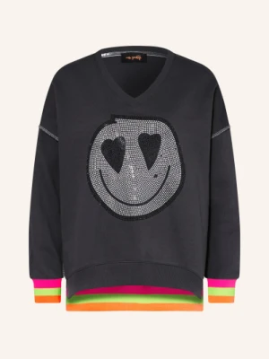 Miss Goodlife Oversize'owa Bluza Z Kamieniami Ozdobnymi grau