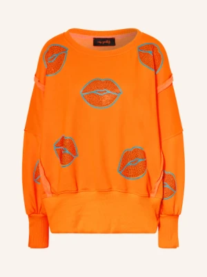 Miss Goodlife Oversize'owa Bluza Z Kamieniami Ozdobnymi orange