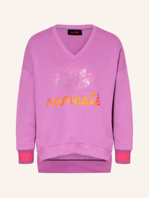 Miss Goodlife Oversize'owa Bluza Z Kamieniami Ozdobnymi pink