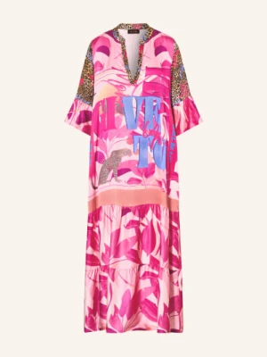 Miss Goodlife Satyna Sukienka Butterfly pink