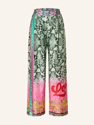 Miss Goodlife Spodnie Marlena Z Satyny Z Lampasami gruen