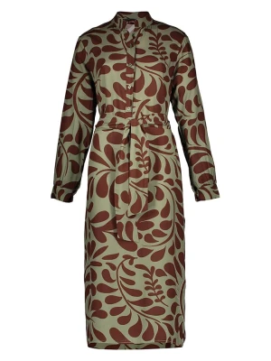 miss goodlife Sukienka "Ornaments" w kolorze oliwkowo-ciemnobrązowym rozmiar: L