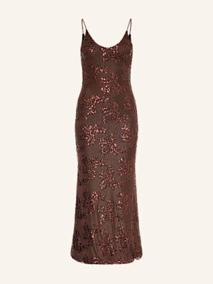 Miss Goodlife Sukienka Z Siateczki Z Cekinami braun