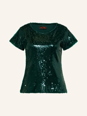 Miss Goodlife T-Shirt Glamour Glow Z Cekinami gruen CIEMNOZIELONY