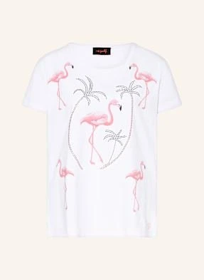 Miss Goodlife T-Shirt Z Obszyciem Ozdobnymi Kamykami weiss