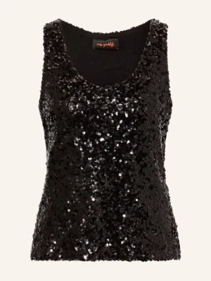 Miss Goodlife Top Z Cekinami schwarz