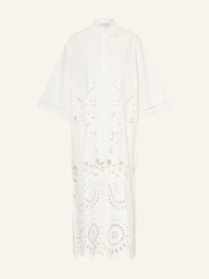 Miss June Sukienka Koszulowa Adria Z Koronką Ażurową I Rękawami 3/4 weiss