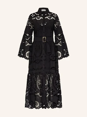 Miss June Sukienka Koszulowa Z Dziurkowanej Koronki schwarz