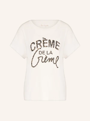 Miss Lagotte T-Shirt Z Obszyciem Ozdobnymi Kamykami weiss