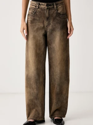 Miss Sixty jeansy wide leg damskie brązowy