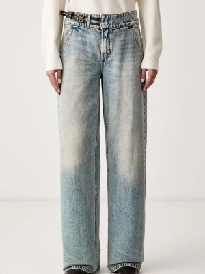 Miss Sixty jeansy wide leg damskie niebieski