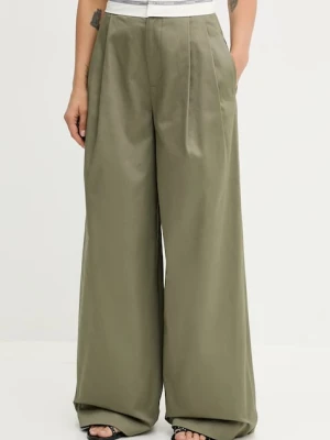 Miss Sixty spodnie bawełniane damskie kolor zielony szerokie high waist 6S3PJ57900
