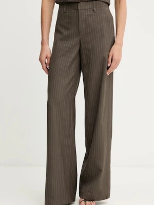 Miss Sixty spodnie wełniane damskie kolor brązowy szerokie high waist 6S3PJ4040A