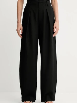 Miss Sixty spodnie wełniane damskie kolor czarny szerokie high waist 6S3PJ57700