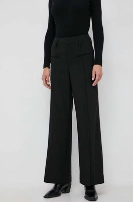 Miss Sixty spodnie wełniane kolor czarny proste high waist