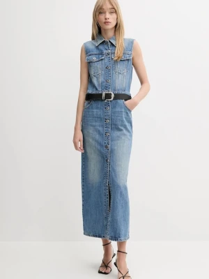 Miss Sixty sukienka jeansowa kolor niebieski maxi prosta 6S2WJ15500