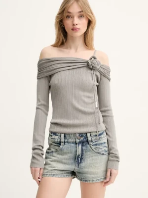 Miss Sixty sweter z domieszką jedwabiu damski kolor szary lekki 6S1RJ50800