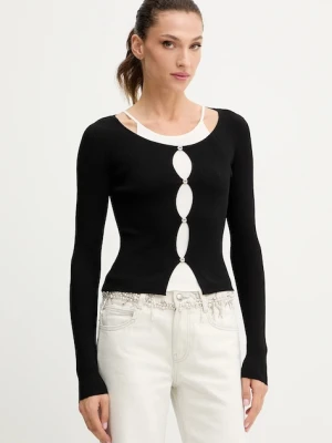 Miss Sixty sweter z domieszką jedwabiu damskie kolor czarny lekki 6S2RJ22900
