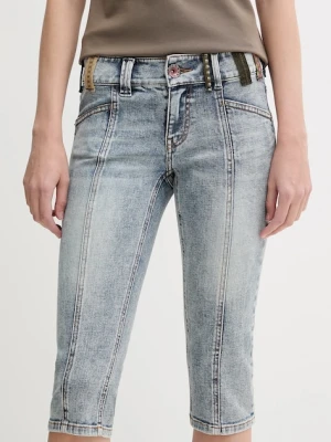 Miss Sixty szorty jeansowe damskie kolor niebieski gładkie high waist 6S2JJ1250T