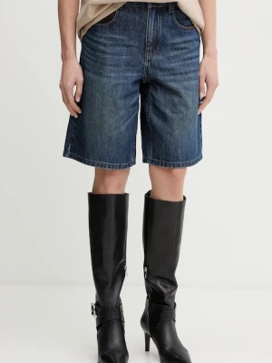 Miss Sixty szorty jeansowe damskie kolor niebieski gładkie high waist 6S3JJ47000